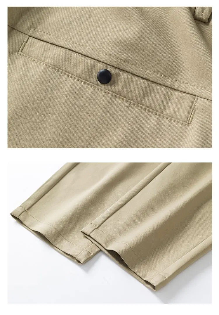 2026 New Spring Summer Ankle-Length Pants Men Straight Fit Fashion Thin Brand Clothing Solid Color Casual Trousers Male 28-38