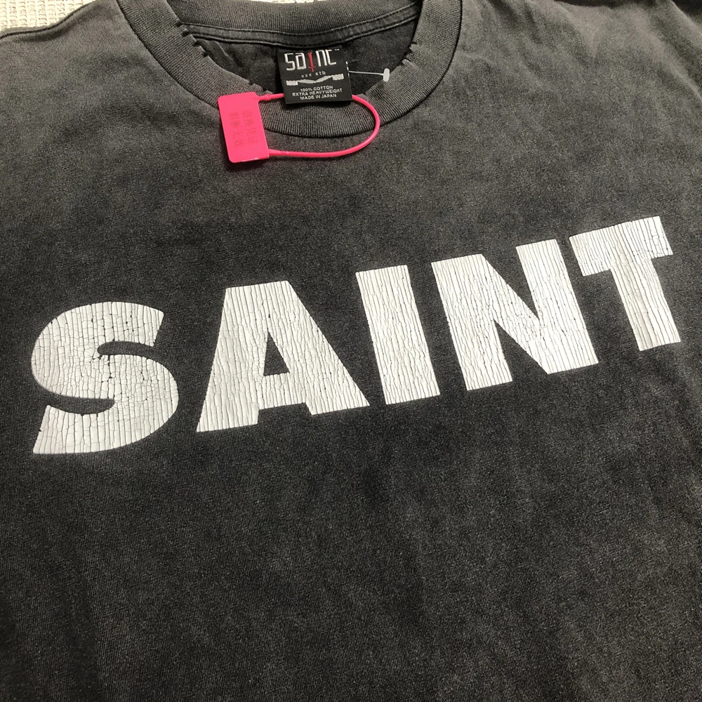 SAINT OF MICHAEL Best Quality Streetwear Vintage Long Sleeves Tee Casual Loose Oversize 100%Cotton Tops T Shirt For Men Unisex