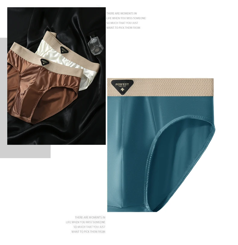 Men's Ice Silk Boxer Briefs 4-Pack Soft Smooth Daily Wear Shorts Multiple Colors Flat Corner Underwear