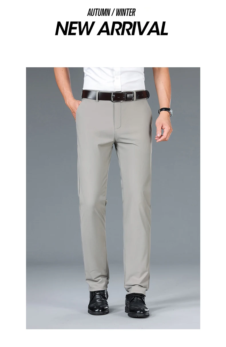 Brand Clothing 2026 Summer High Stretch Men's Casual Pants Quick Dry Business Straight Pants Thin Formal Suit Trousers Male 40