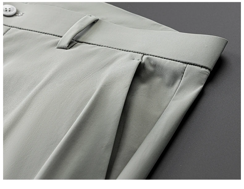 Brand Clothing 2026 Summer High Stretch Men's Casual Pants Quick Dry Business Straight Pants Thin Formal Suit Trousers Male 40