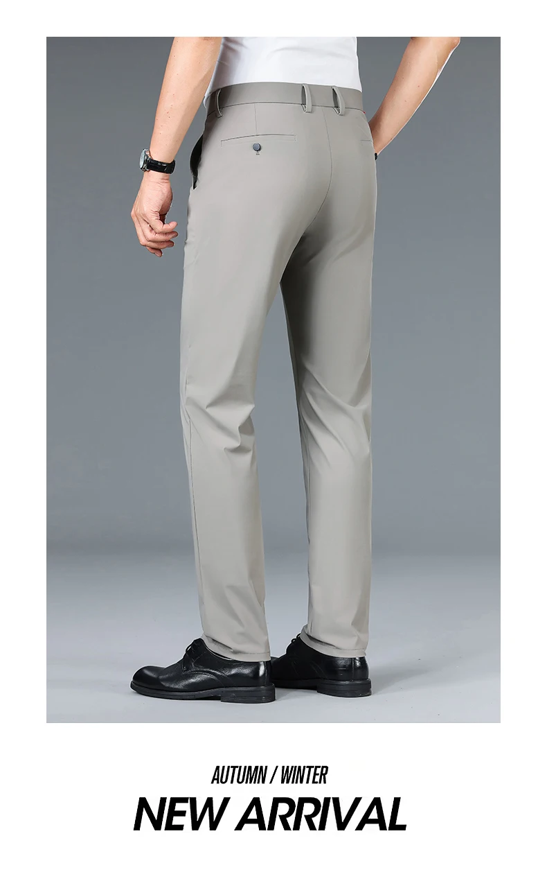 Brand Clothing 2026 Summer High Stretch Men's Casual Pants Quick Dry Business Straight Pants Thin Formal Suit Trousers Male 40