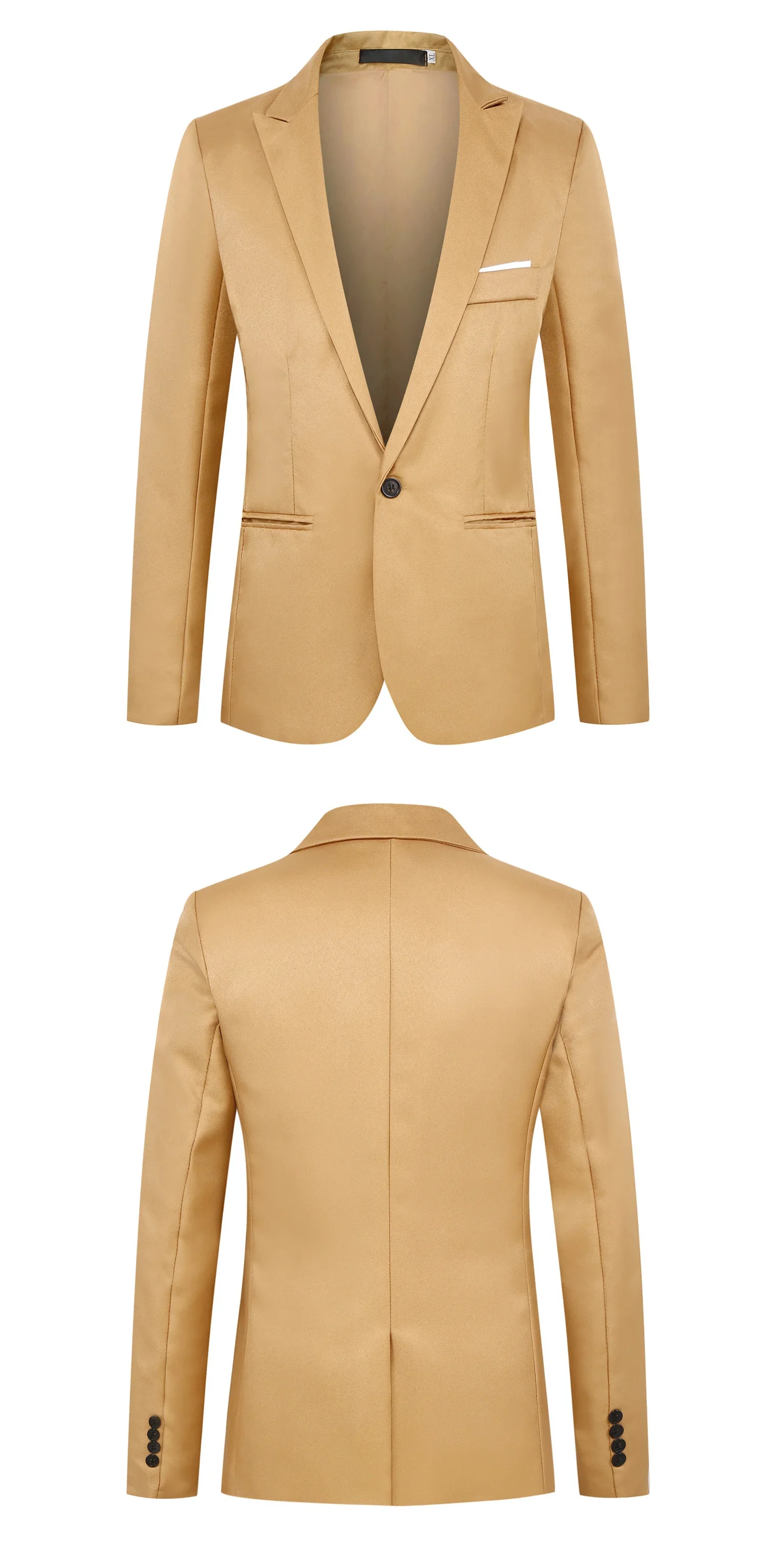 New Arrival Luxury Men Blazer Fashion Brand Suit Slim Fit Suit Blazers Male Jacket Business Casual Solid Color Long Sleeve