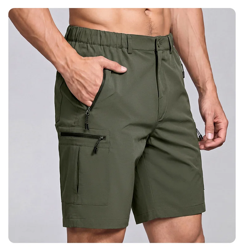 Men's Cargo Shorts; Summer Waterproof Breathable Comfortable; Multi-Pocket; Outdoor Casual Sports Beach Pants; Elastic Waistband