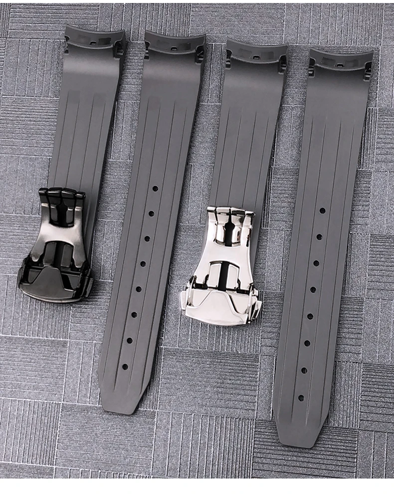 20mm 21mm 19mm 18mm 22mm Quality Natural Rubber Silicone Watch Band for Omega Speedmaster Watch Seamaster Deployment Clasp Strap
