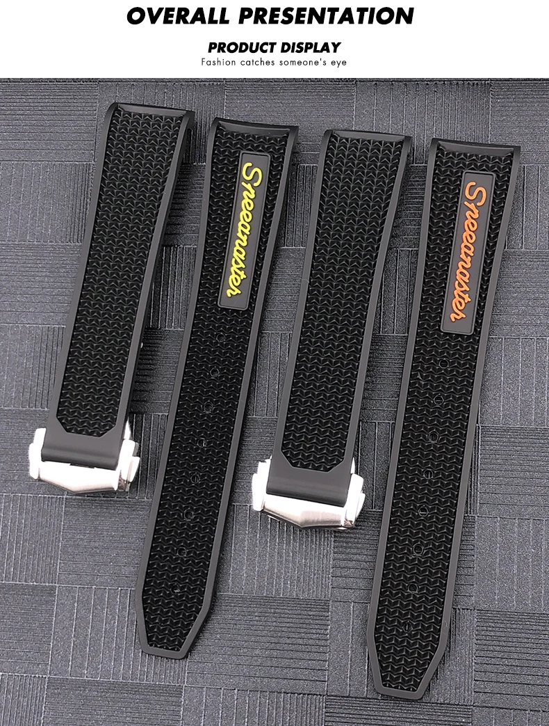 20mm 21mm 19mm 18mm 22mm Quality Natural Rubber Silicone Watch Band for Omega Speedmaster Watch Seamaster Deployment Clasp Strap