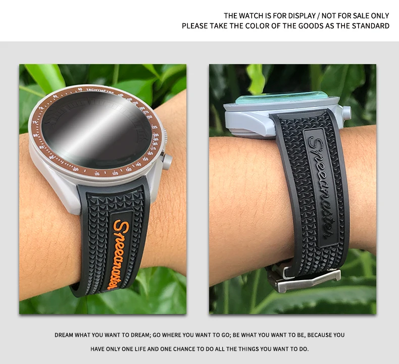 20mm 21mm 19mm 18mm 22mm Quality Natural Rubber Silicone Watch Band for Omega Speedmaster Watch Seamaster Deployment Clasp Strap