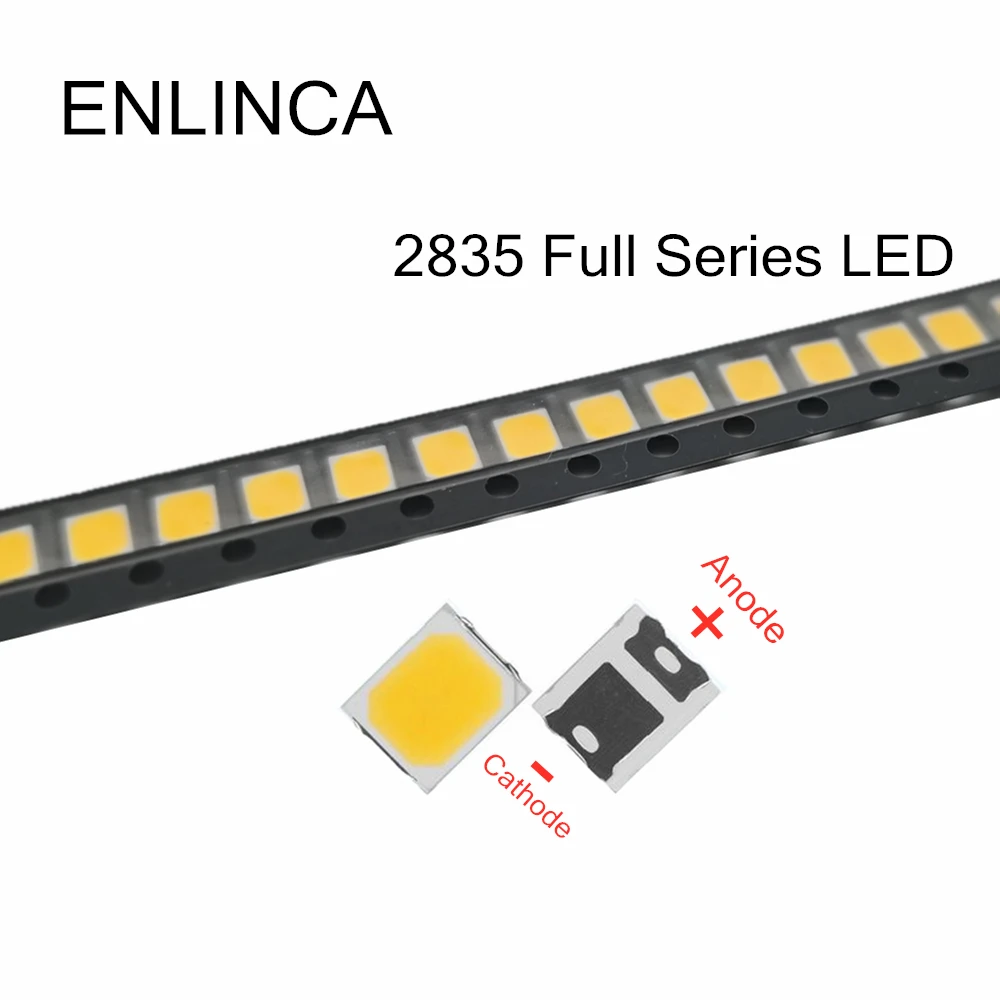 200PCS/LOT 2835 SMD 3V Pure White / Natural White / Warm White / Cool White LED 23-26LM Bright Lamp Beads Light Emitting Diode