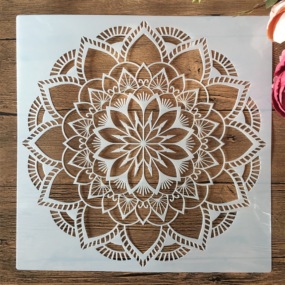 30*30cm Geometry Mandala Layered Round DIY Layering Stencils Painting Scrapbook Coloring Embossing Album Decorative Template