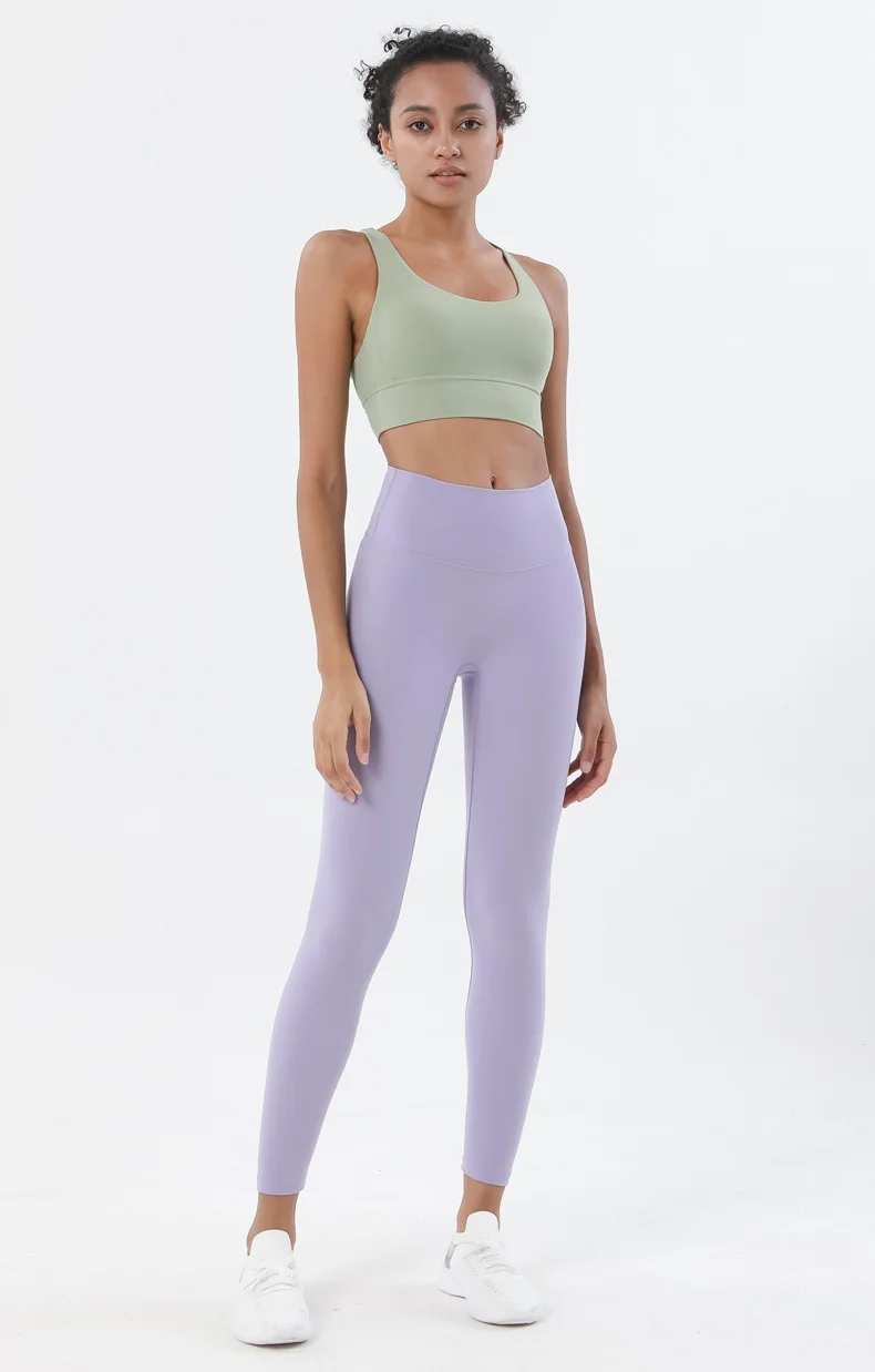 SOISOU Nylon Yoga Set Women's Tracksuit Gym Fitness Set Woman 2 Pieces Leggings Sports Bra Breathable Sportwear Woman Clothes