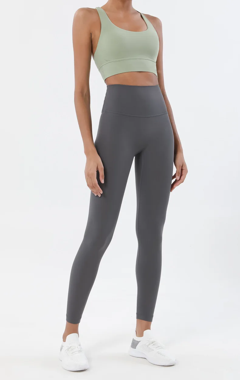 SOISOU Nylon Yoga Set Women's Tracksuit Gym Fitness Set Woman 2 Pieces Leggings Sports Bra Breathable Sportwear Woman Clothes