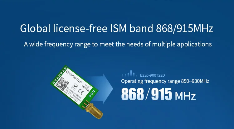 LLCC68 LoRa 868MHz 915MHz Wireless Module 22dBm Long Range 5km CDSENET E220-900T22D SMA-K UART RSSI Transmitter Receiver DIP