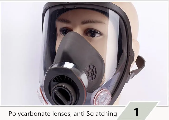 Gas Mask Acid/Organic/Ammonia 6800 Full Face Mask Respirator Paint Chemical Pesticide Laboratory Anti-dust Multifunction Filters