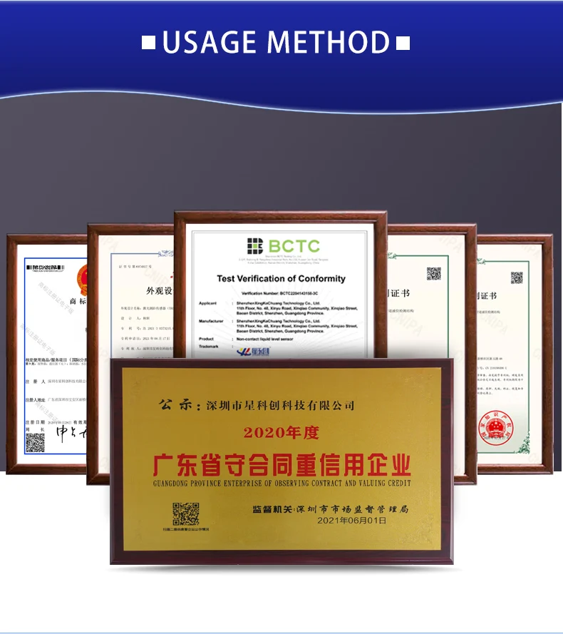 XKC-Y26 Non-Contact Liquid Level Switch Externally Attached Pipeline Water Level Sensor Liquid Sensor Water Level Detector