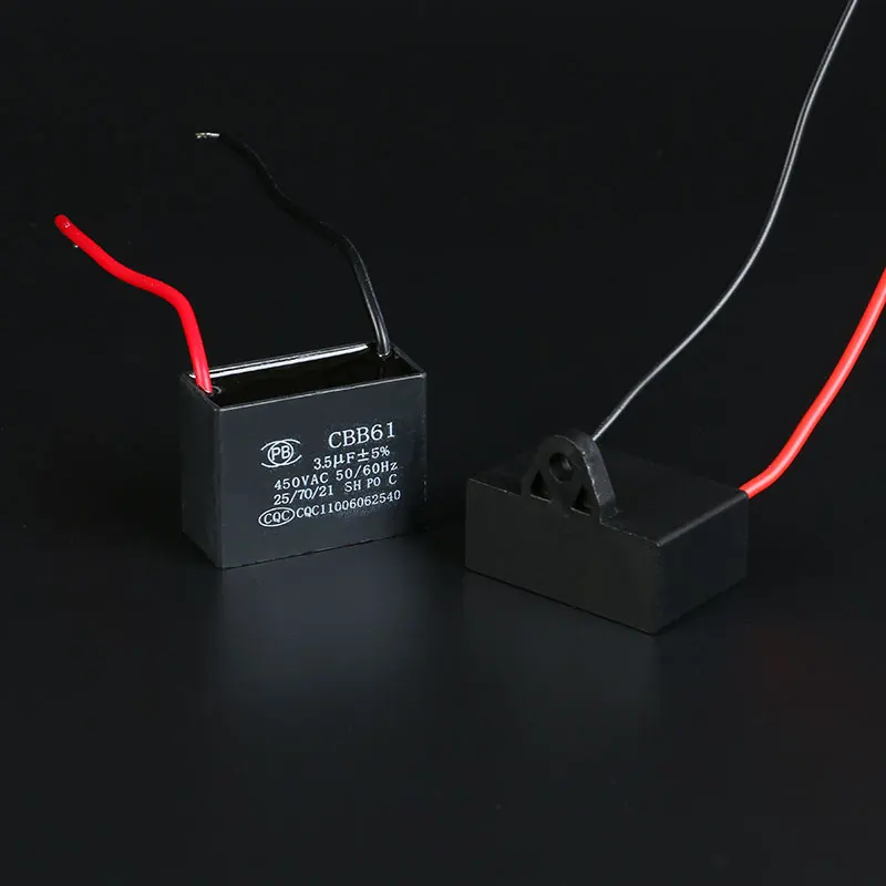 CBB61 Fan Starting Capacitor 1uf / 1.2uf/1.5uf/1.8uf/2uf/2.2uf/2.5uf/2.7uf/3uf/3.5uf/4uf/4.5uf/5uf/6uf/7uf/8uf Ceiling Fan Range