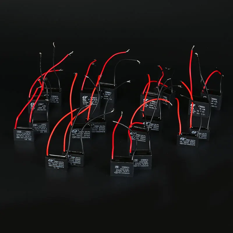 CBB61 Fan Starting Capacitor 1uf / 1.2uf/1.5uf/1.8uf/2uf/2.2uf/2.5uf/2.7uf/3uf/3.5uf/4uf/4.5uf/5uf/6uf/7uf/8uf Ceiling Fan Range