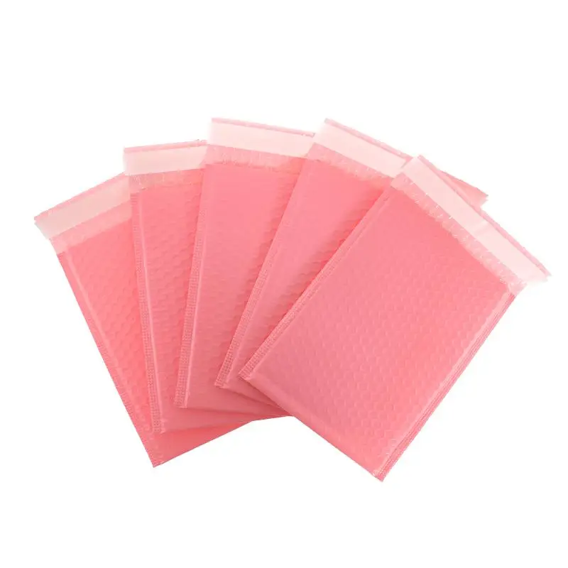 100pcs Bubble Mailers Padded Envelopes Pearl Film Gift Present Mail Envelope Bag For Book Magazine Lined Mailer Self Seal Pink