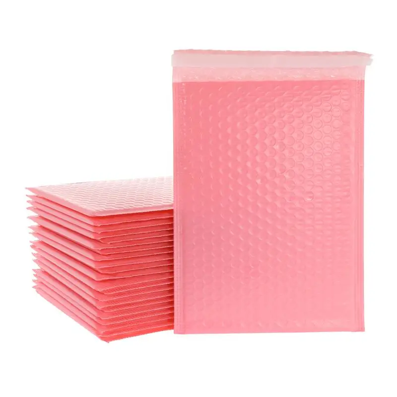 100pcs Bubble Mailers Padded Envelopes Pearl Film Gift Present Mail Envelope Bag For Book Magazine Lined Mailer Self Seal Pink