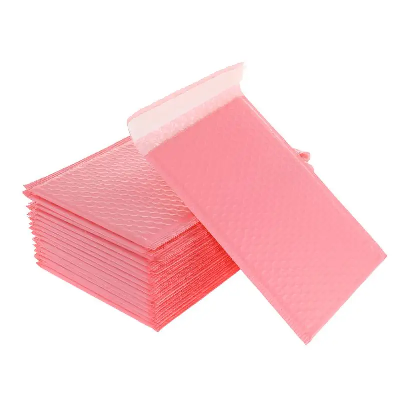 100pcs Bubble Mailers Padded Envelopes Pearl Film Gift Present Mail Envelope Bag For Book Magazine Lined Mailer Self Seal Pink