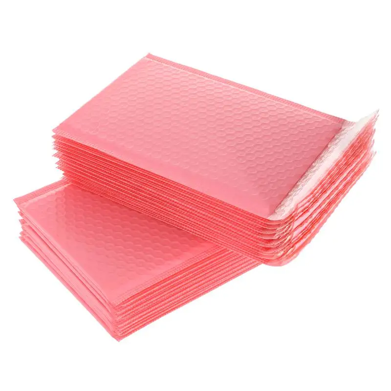 100pcs Bubble Mailers Padded Envelopes Pearl Film Gift Present Mail Envelope Bag For Book Magazine Lined Mailer Self Seal Pink