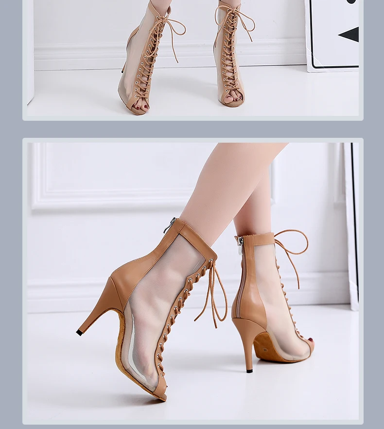 Woman High Tip Ballroom Dance Shoes Woman Ruber Insole Latino Salsa Dancing Shoes For Girls Soft Bottom Practice Latin Shoes