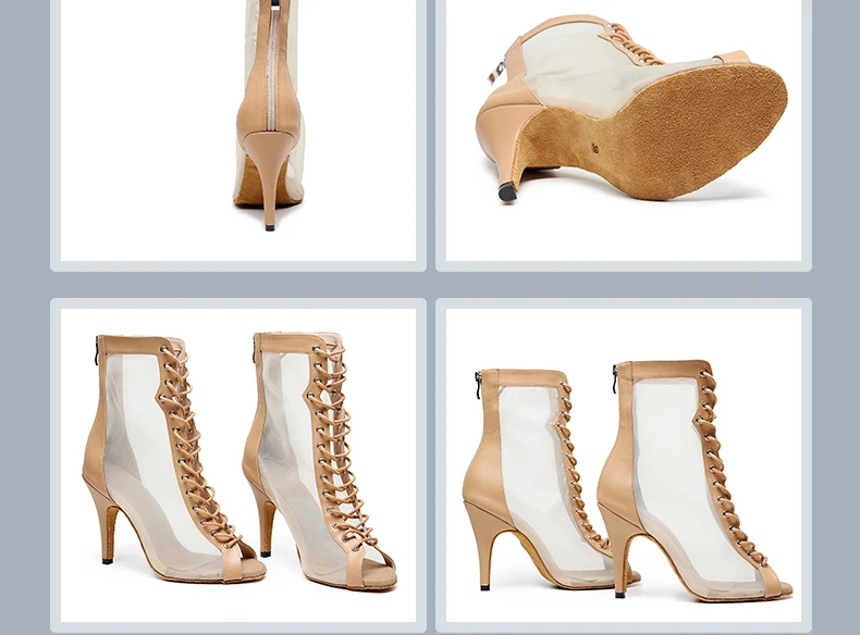 Woman High Tip Ballroom Dance Shoes Woman Ruber Insole Latino Salsa Dancing Shoes For Girls Soft Bottom Practice Latin Shoes