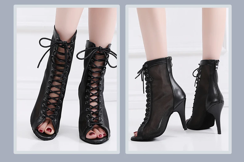 Woman High Tip Ballroom Dance Shoes Woman Ruber Insole Latino Salsa Dancing Shoes For Girls Soft Bottom Practice Latin Shoes