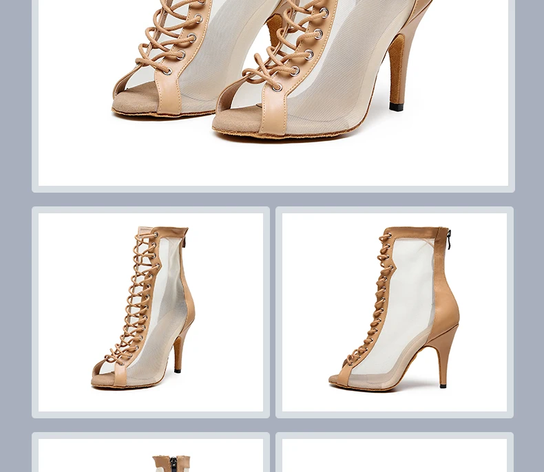 Woman High Tip Ballroom Dance Shoes Woman Ruber Insole Latino Salsa Dancing Shoes For Girls Soft Bottom Practice Latin Shoes