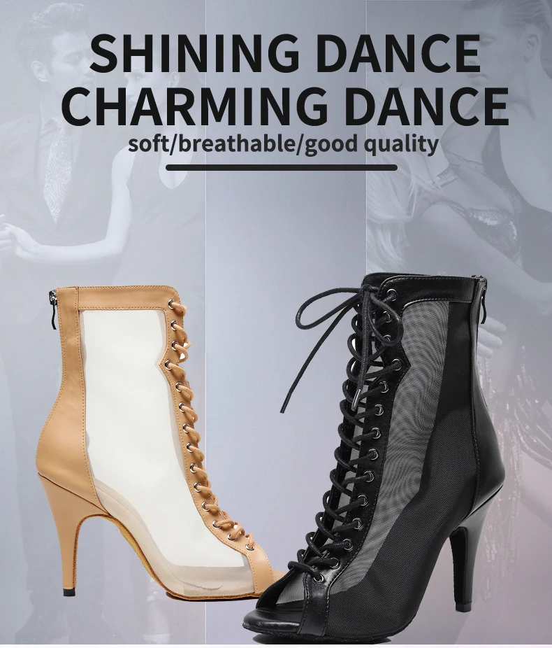 Woman High Tip Ballroom Dance Shoes Woman Ruber Insole Latino Salsa Dancing Shoes For Girls Soft Bottom Practice Latin Shoes