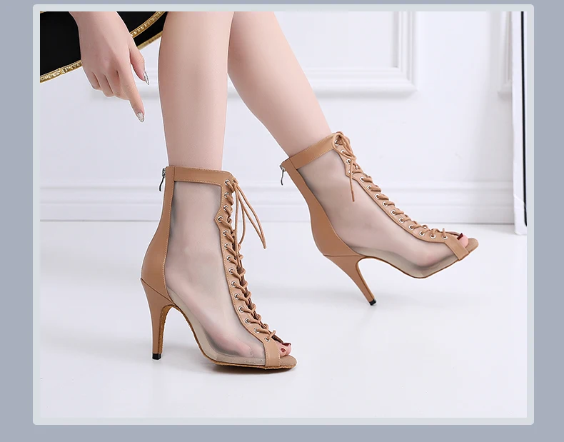 Woman High Tip Ballroom Dance Shoes Woman Ruber Insole Latino Salsa Dancing Shoes For Girls Soft Bottom Practice Latin Shoes