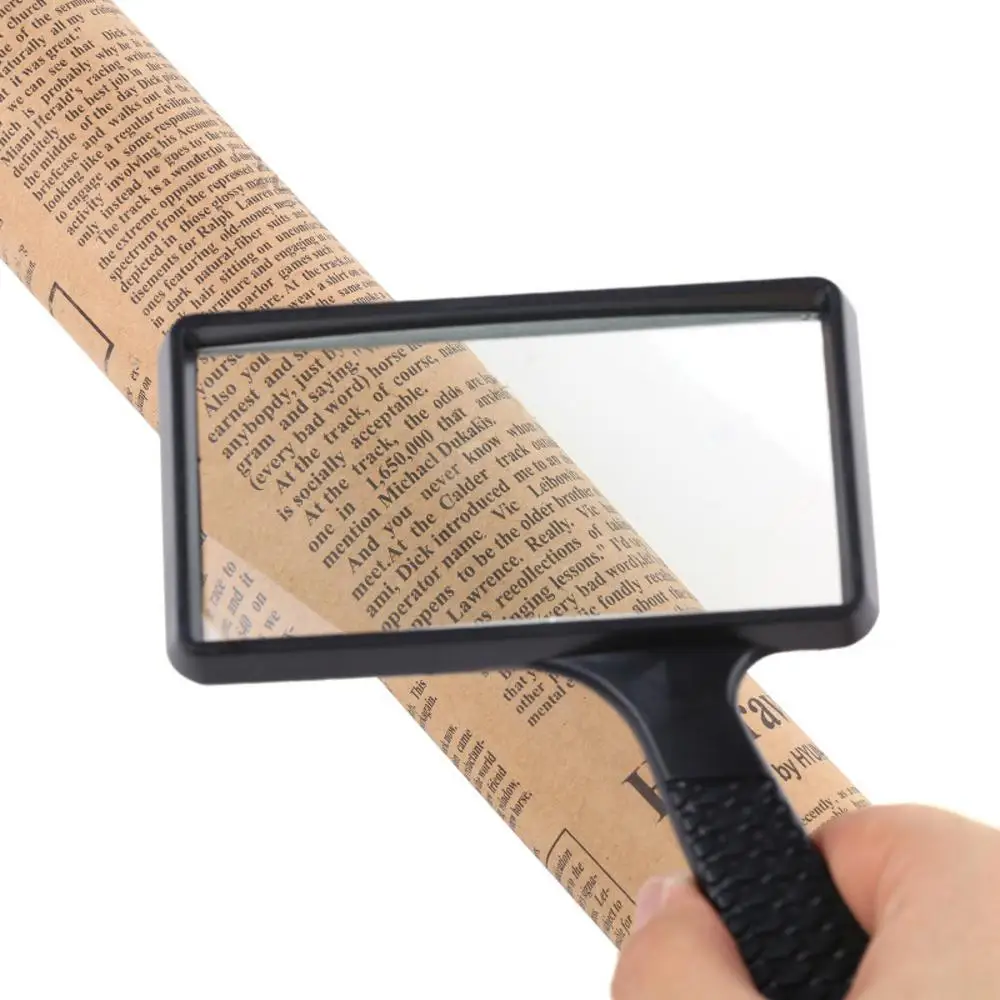 10X Handheld Magnifier Large Rectangular Handheld Rectangular Magnifier Magnifying Glass Loupe For Reading Newspaper Use