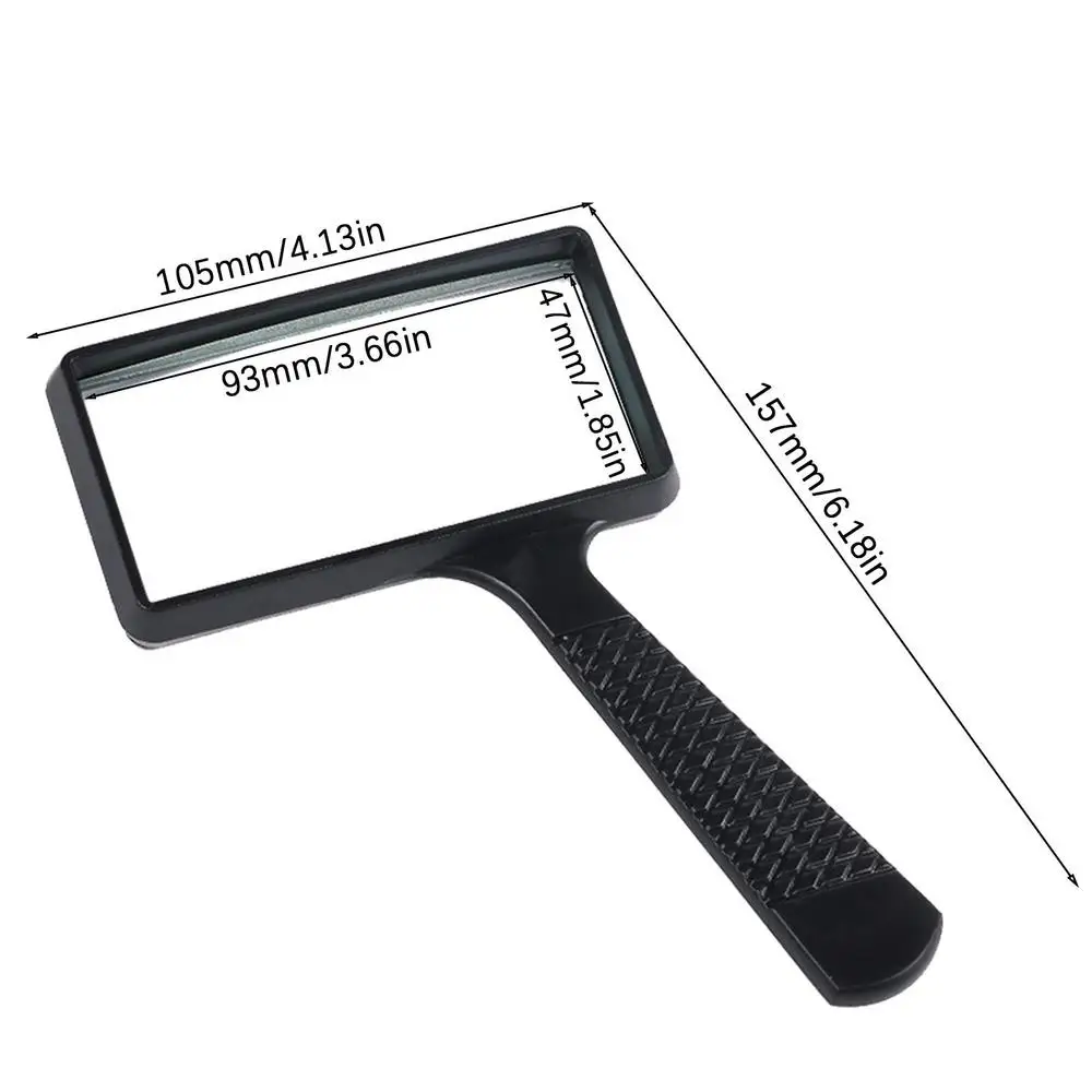 10X Handheld Magnifier Large Rectangular Handheld Rectangular Magnifier Magnifying Glass Loupe For Reading Newspaper Use