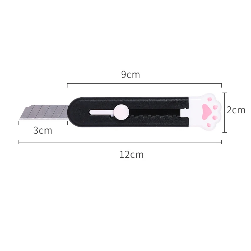 Zoecor 3/2Pcs Stationery Mini Pocket Cute Cat Paw Art Utility Knife Paper Box Cutter Small Non-Slip нож School Art Supplies Tool