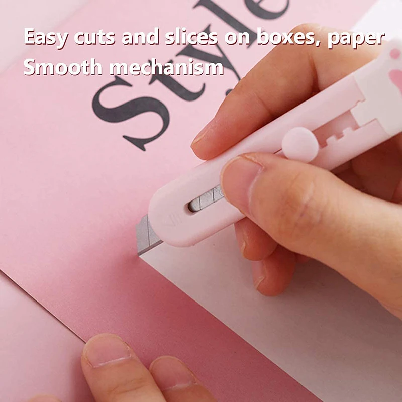 Zoecor 3/2Pcs Stationery Mini Pocket Cute Cat Paw Art Utility Knife Paper Box Cutter Small Non-Slip нож School Art Supplies Tool