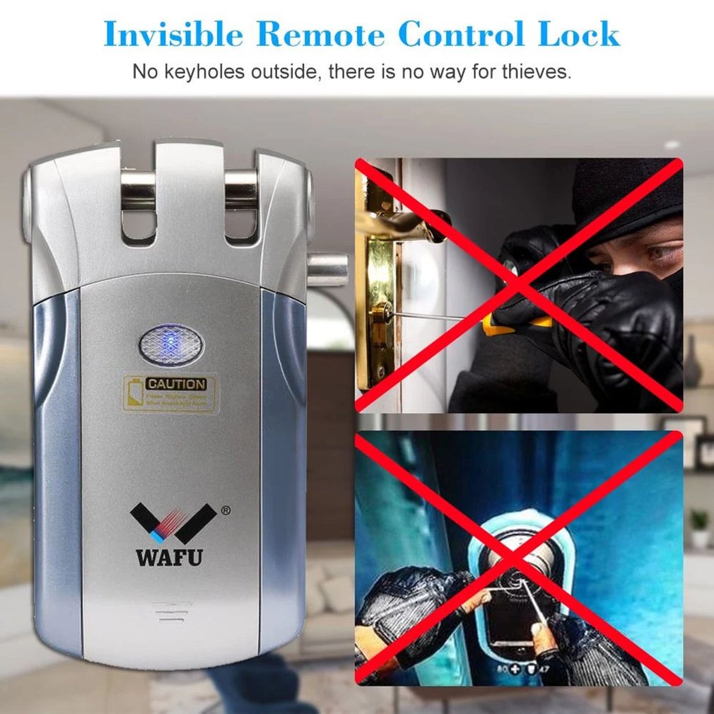 Wafu 019 Remote Control Door Lock Wireless Tuya Wifi Smart Lock Bluetooth Electronic Keyless Invisible Lock Phone Control Locks