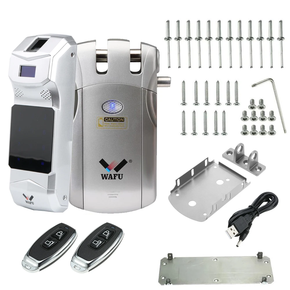 Wafu 019 Remote Control Door Lock Wireless Tuya Wifi Smart Lock Bluetooth Electronic Keyless Invisible Lock Phone Control Locks