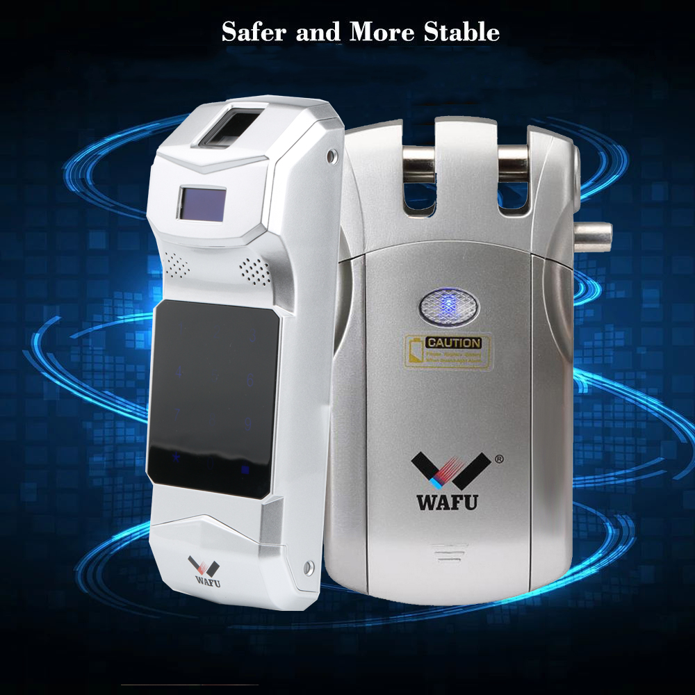 Wafu 019 Remote Control Door Lock Wireless Tuya Wifi Smart Lock Bluetooth Electronic Keyless Invisible Lock Phone Control Locks