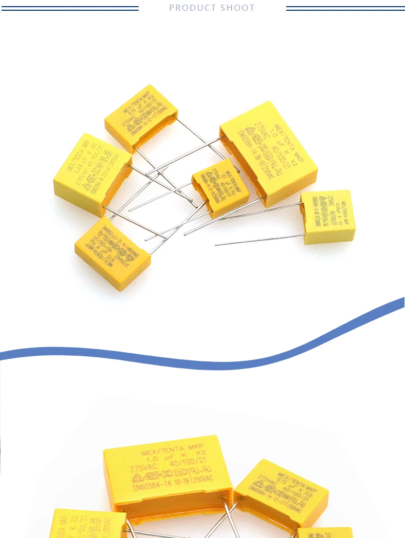 10PCS 275VAC Polypropylene Film Capacitor X2 0.01 0.1 0.15 0.022 0.22 0.33 0.47 0.56 0.68 1.2uf 104K 1uf Correction Capacitor