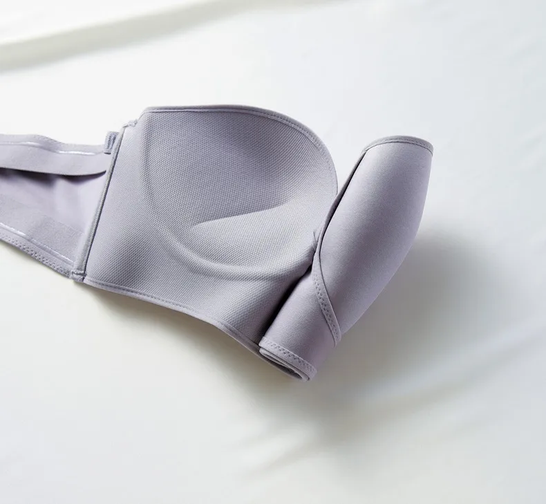 1/2 Cup Push Up Bra Front and Behind Buckle Underwear Women Sexy Deep V Strapless Stealth Brassiere Wire Free Thicken Lingerie