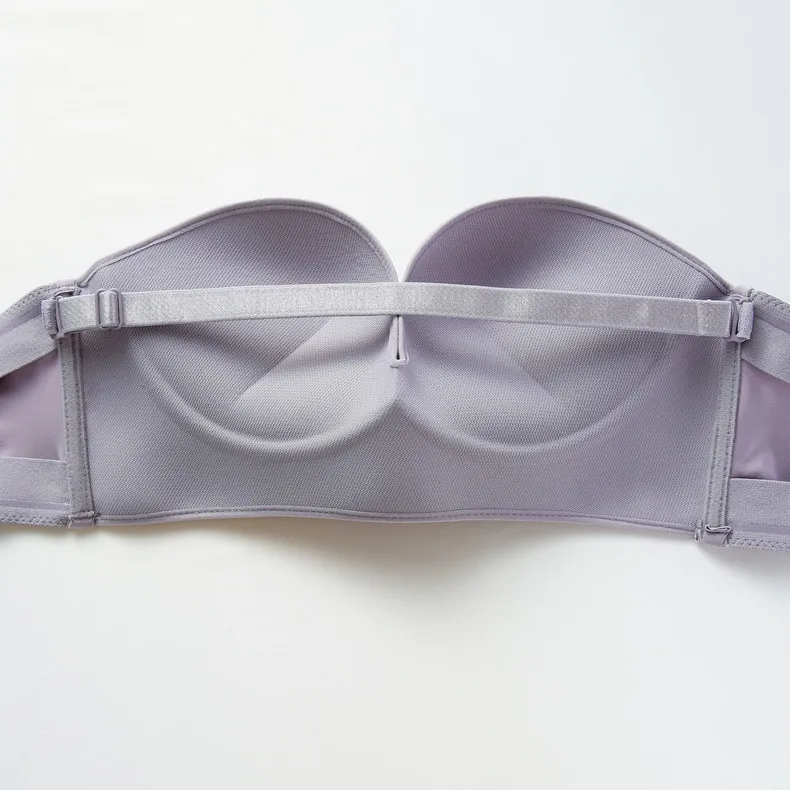 1/2 Cup Push Up Bra Front and Behind Buckle Underwear Women Sexy Deep V Strapless Stealth Brassiere Wire Free Thicken Lingerie