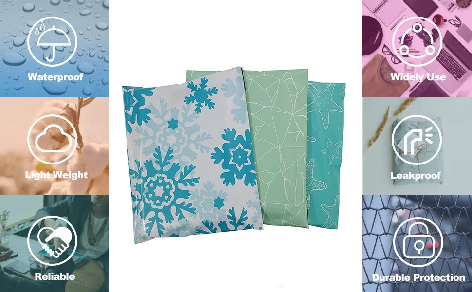 10PCS Print Poly Mailer Cloth Packaging Envelopes Self Seal Clothes Mailing bag courier shipping envelopes