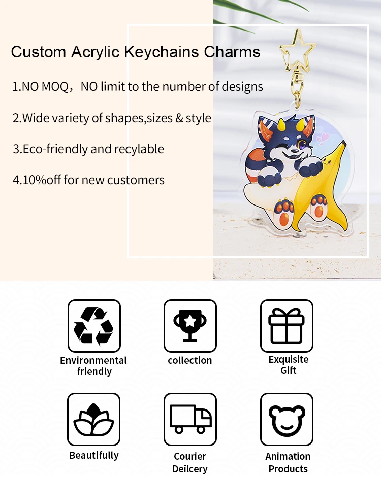 Custom Keychains Cartoon Llavero Key Chain Photo Customized Anime Charms Hologram Clear Acrylic Personalized Designer Keychains