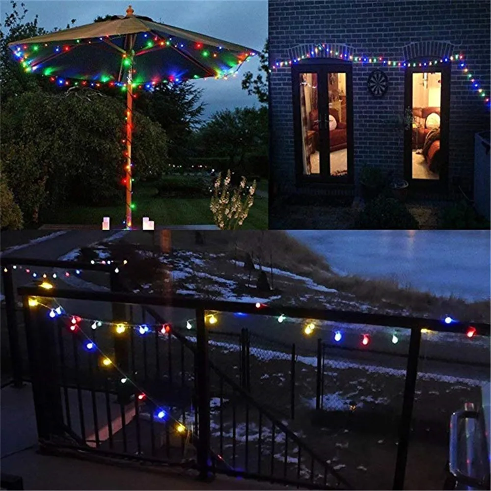 LED String Fairy Light 220V 10M/20M/30M Crystal Bubble Ball Outdoor Lamp Bulbs Garland Decoration Waterproof Garden Christmas