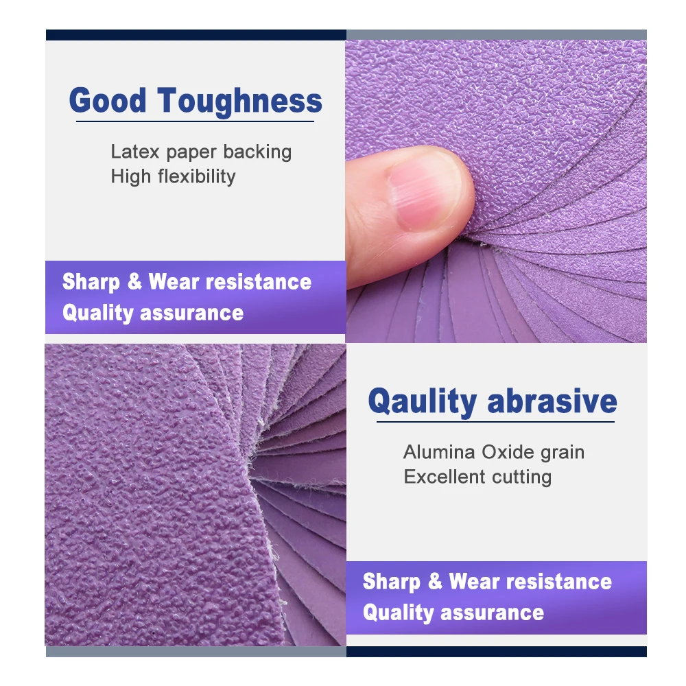 50Pcs 2 Inch 50mm Sanding Disc Wet Dry 80-10000 Grit Sandpaper Hook&Loop Aluminum Oxide for Drill Grinder Rotary Tools