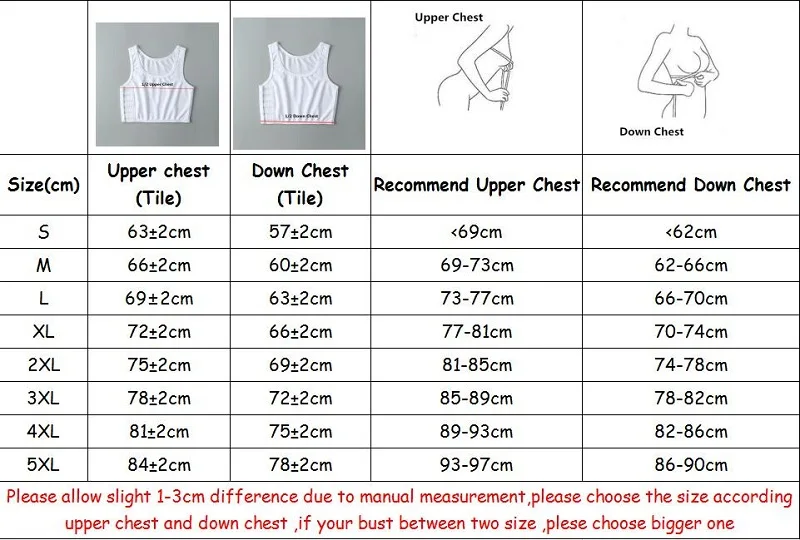 S-5XL Flat Breast Binder Les Transboy Lesbian Underwear Corset Women Side Buckle Short Vest Tank Top Shaper Bustier Chest Binder