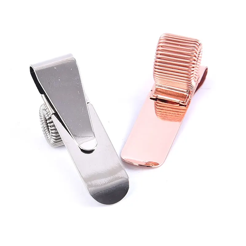 1pc Spring Pen Clip Metal Pencil Holder Single Hole Double Opening Triple Orifice Elastic Loop Portable Writing Stationery