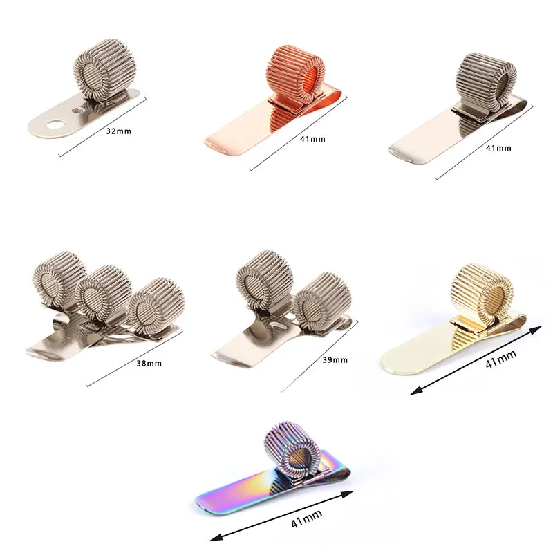 1pc Spring Pen Clip Metal Pencil Holder Single Hole Double Opening Triple Orifice Elastic Loop Portable Writing Stationery