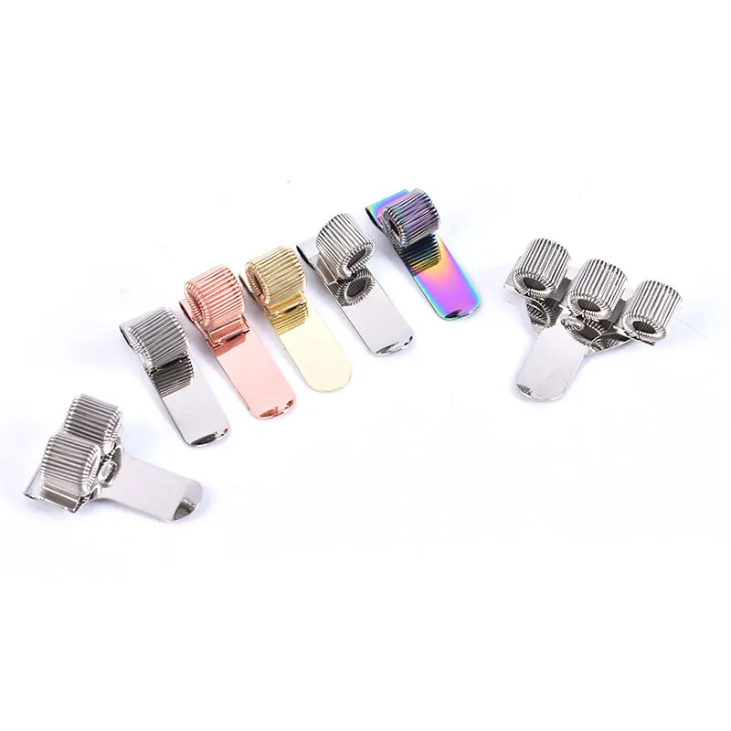 1pc Spring Pen Clip Metal Pencil Holder Single Hole Double Opening Triple Orifice Elastic Loop Portable Writing Stationery