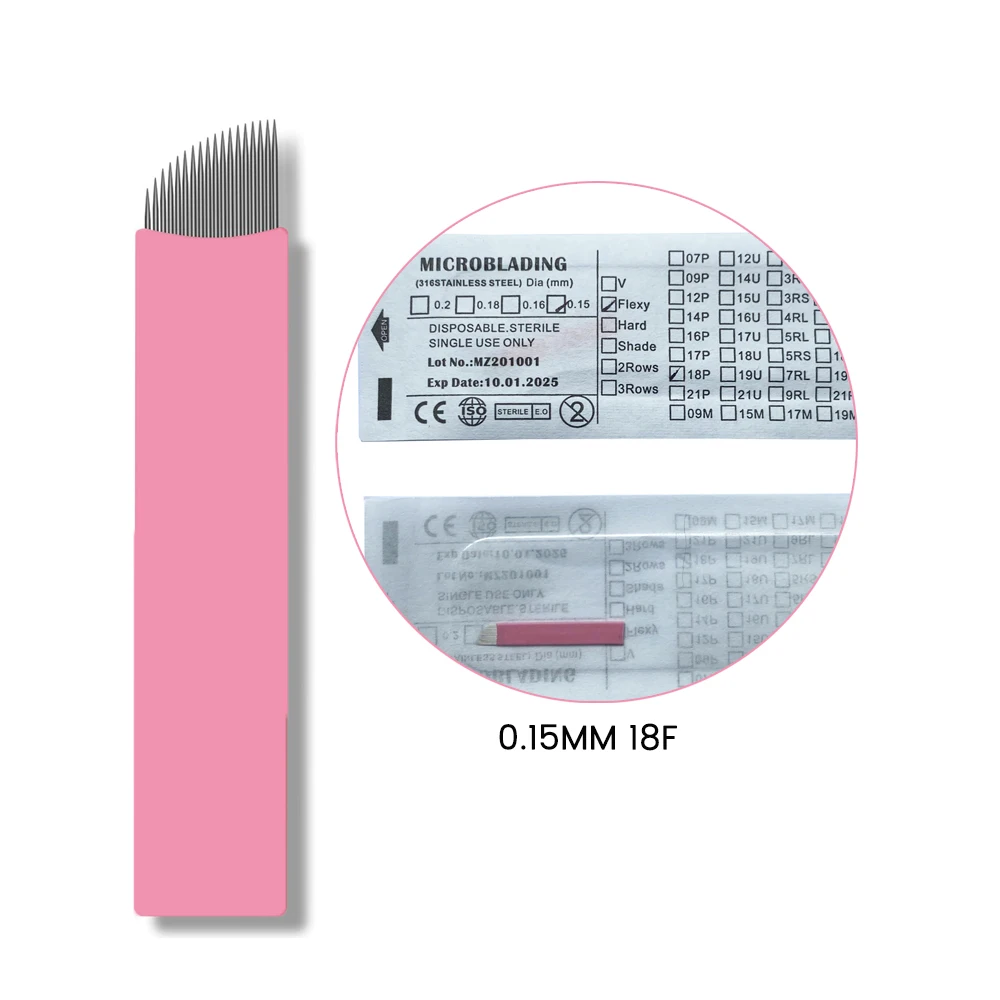 Nano Microblading Needles 0.15MM Tattoo Eyebrow Blades Microblade Embroidery Agulha Nanoneedles For 3D Hair Strokes 50PCS