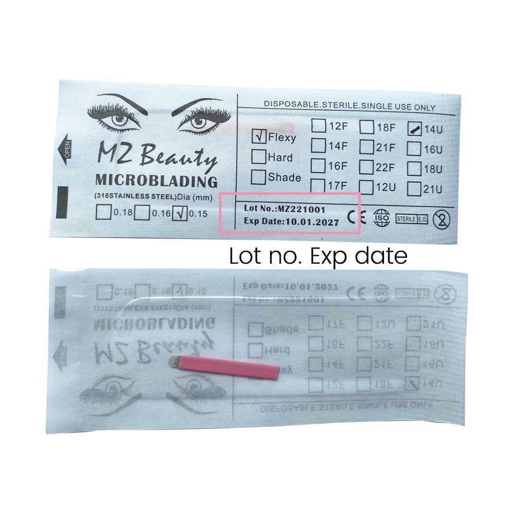 Nano Microblading Needles 0.15MM Tattoo Eyebrow Blades Microblade Embroidery Agulha Nanoneedles For 3D Hair Strokes 50PCS